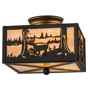 Deer At Lake Two Light Flushmount in Oil Rubbed Bronze (57|166326)