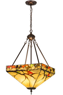 Woodland Berries Three Light Inverted Pendant in Natural Wood (57|163669)