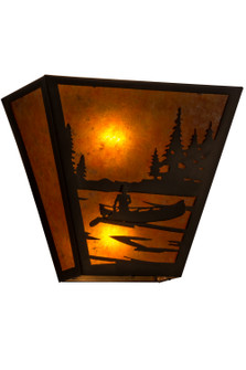 Canoe At Lake Two Light Wall Sconce in Antique Copper (57|161611)