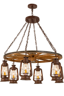 Miners Lantern Six Light Chandelier in Rust (57|160381)