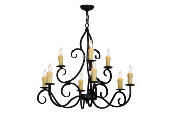 Clayton Nine Light Chandelier in Black Metal (57|157462)