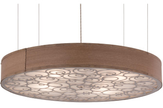 Cilindro Four Light Pendant in Nickel,Natural Wood (57|155397)