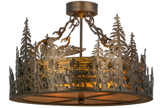 Loon Four Light Semi-Flushmount in Antique Copper (57|153997)