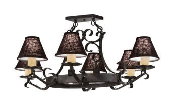 Handforged Eight Light Chandelier in Black Metal (57|151539)