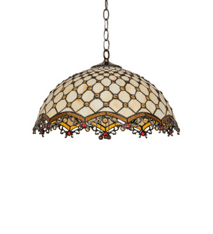 Diamond & Jewel Three Light Pendant in Mahogany Bronze (57|151323)