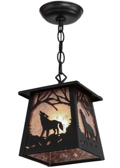 Wolf At Dawn One Light Mini Pendant in Black Metal (57|150873)