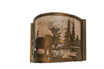 Moose At Lake One Light Wall Sconce in Antique Copper (57|149962)