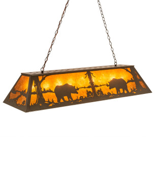 Bear At Lake Nine Light Oblong Pendant in Timeless Bronze (57|149337)