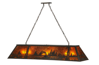 Leaping Trout Nine Light Oblong Pendant in Timeless Bronze (57|148726)