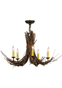 Twigs Five Light Chandelier in Mahogany Bronze (57|145097)