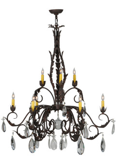 New Country French Nine Light Chandelier in Black Metal (57|143064)