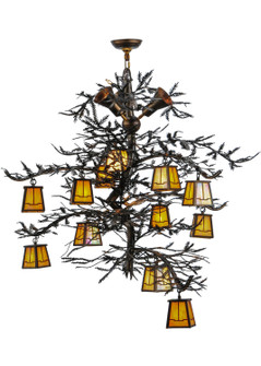 Pine Branch 15 Light Chandelier in Antique Copper,Burnished Copper (57|142768)