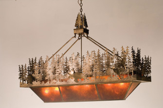 Pine Lake Six Light Oblong Pendant in Antique Copper (57|14171)