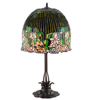 Tiffany Flowering Lotus Three Light Table Lamp in Mahogany Bronze (57|138581)