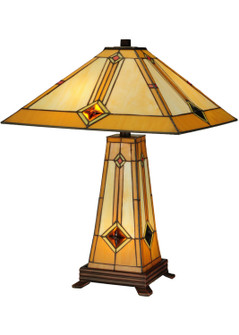Diamond Mission Three Light Table Lamp in Mahogany Bronze (57|138111)