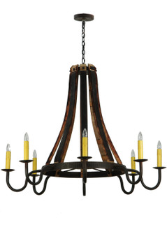 Barrel Stave Eight Light Chandelier in Natural Wood (57|135754)