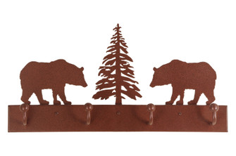 Bear On The Loose 4 Hooks Coat Rack in Rust (57|134177)