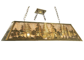 Tall Pines Six Light Oblong Pendant in Antique Copper (57|13254)