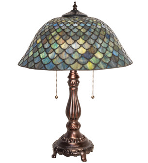 Tiffany Fishscale Two Light Table Lamp in Mahogany Bronze (57|132148)