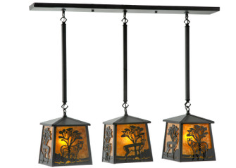 Serengeti Three Light Island Pendant in Black/Amber Mica (57|130904)