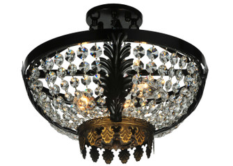 Chrisanne Three Light Semi-Flushmount in Black Metal,Crystal (57|130636)