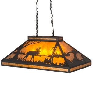 Moose At Lake Six Light Oblong Pendant in Custom (57|128922)