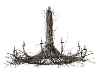 Twigs 12 Light Chandelier in Natural Wood,Mahogany Bronze (57|124549)