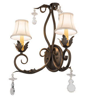Felicia Two Light Wall Sconce in French Bronzed,Crystal (57|120759)
