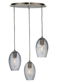 Crackle Orb Three Light Pendant in Brushed Nickel (57|117170)