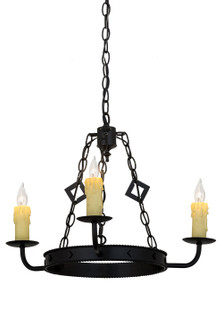 Elvita Three Light Chandelier in Black Metal (57|115232)