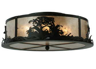 Leaping Trout Four Light Flushmount in Black Metal (57|113622)