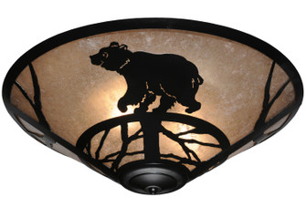 Happy Bear On The Loose Three Light Flushmount in Black Metal (57|113405)