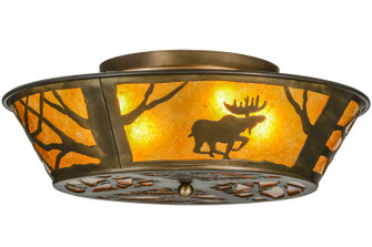 Moose At Dawn Four Light Flushmount in Antique Copper (57|113169)