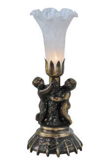 White One Light Mini Lamp in Antique Brass (57|11031)