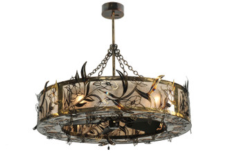 Lady Slipper Eight Light Chandelier in Rust,Wrought Iron (57|110240)