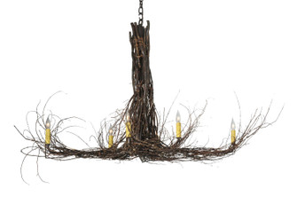 Twigs Six Light Chandelier in Natural Wood,Mahogany Bronze (57|110175)