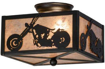 Motorcycle Two Light Flushmount in Black Metal (57|109547)