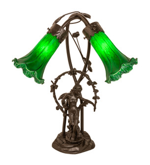 Green Two Light Table Lamp in Mahogany Bronze (57|109514)