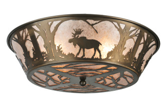 Northwoods Moose At Dawn Four Light Flushmount in Antique Copper (57|108638)