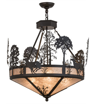 Deer On The Loose Four Light Inverted Pendant in Timeless Bronze (57|106999)