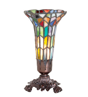Stained Glass Pond Lily Mini Lamp in Mahogany Bronze (57|10225)