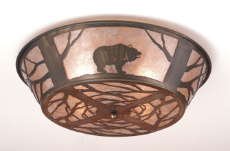 Grizzly Bear On The Loose Four Light Flushmount in Antique Copper (57|10011)