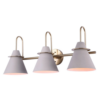 Talia Three Light Vanity in Matte Grey And Gold (387|IVL1076A03MGG)