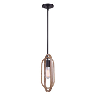Dilan One Light Pendant in Matte Black And Brushed Brown (387|IPL1078A01BKB)
