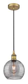 Edison One Light Mini Pendant in Brushed Brass (405|616-1P-BB-G1213-8SM)
