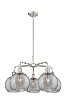 Downtown Urban Five Light Chandelier in Satin Nickel (405|516-5CR-SN-G1213-8SM)