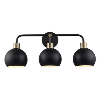 Indigo Three Light Vanity in Black/Antique Gold (110|22533 BKAG-BK)