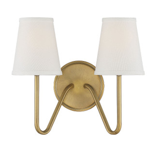 Mscon Two Light Wall Sconce in Natural Brass (446|M90055NB)