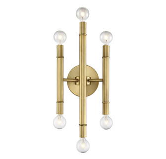 Mscon Six Light Wall Sconce in Natural Brass (446|M90018NB)