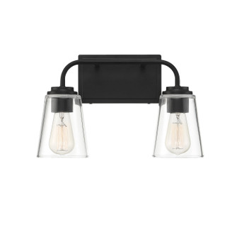 Mbath Two Light Bathroom Vanity Light in Matte Black (446|M80043MBK)